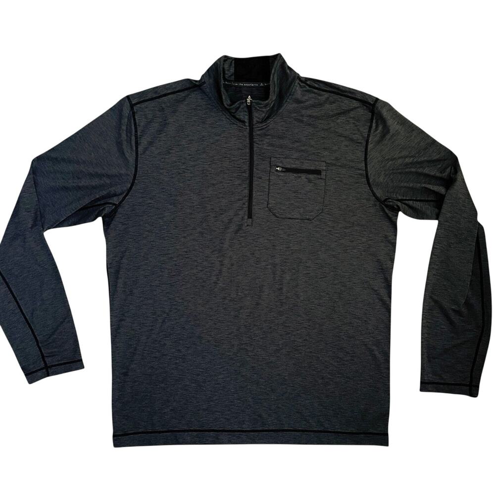prAna Breathe Quarter Zip Pullover XXL Gray Long Sleeve Stretch Performance